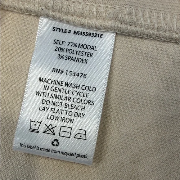 Evereve Beige Sleeveless Muscle Tee Size Large - Picture 6 of 6